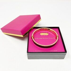 MUD PIE | Friendship Hidden Message Black Bangle Gold Plated